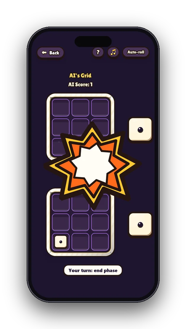 A knockout burst where matching dice are destroyed