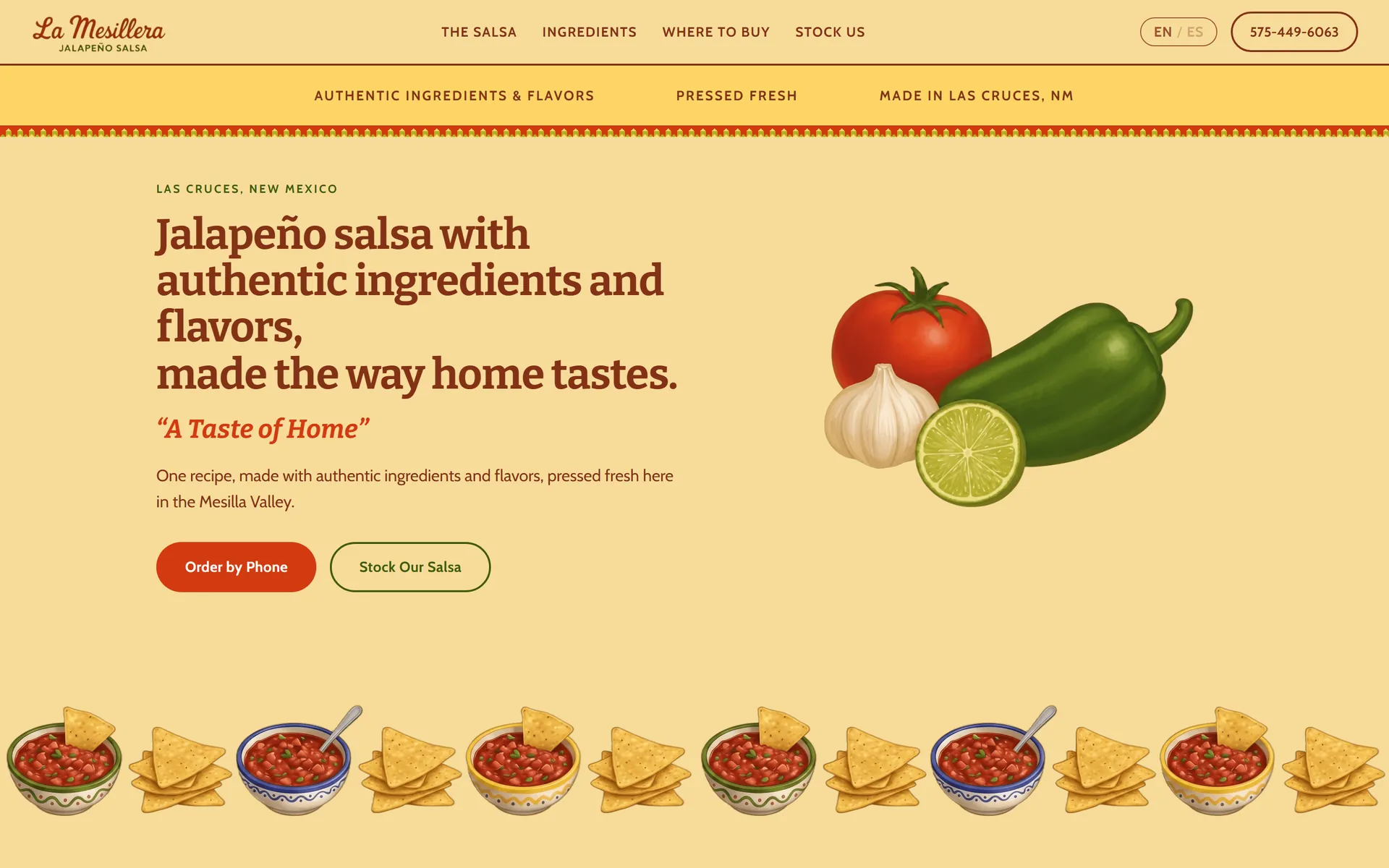 La Mesillera Jalapeño Salsa homepage screenshot